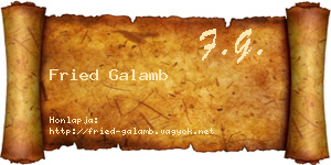 Fried Galamb névjegykártya